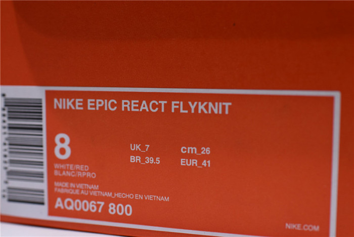 (image for) nike epic react flyknit white red AQ0067 800